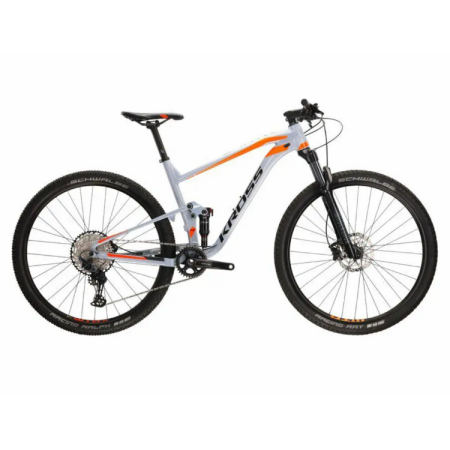rower góski kross earth 2.0 29 full mtb szary pomarańczowy amortyzator powietrzny
